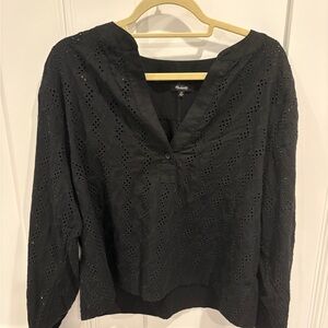 Madewell Black Eyelet Blouse